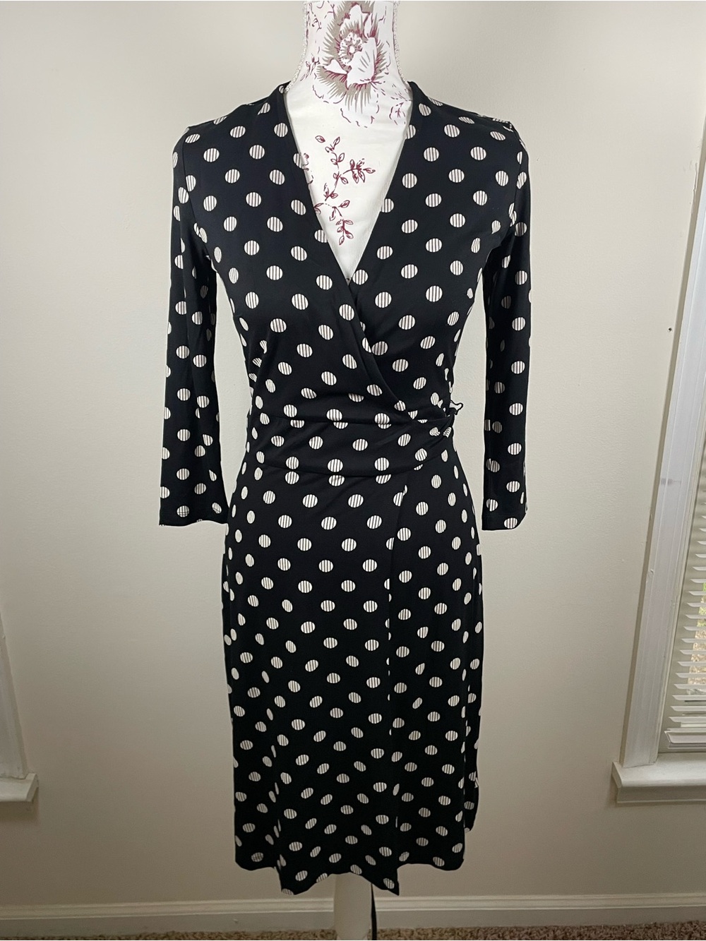 Sade New York Black Dress with White Polka Dots